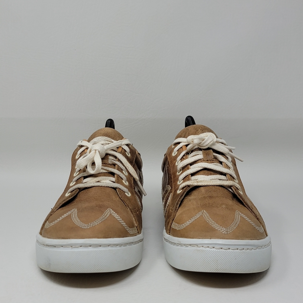Womens boot stitch leather Sneakers in Tan - Picture 6 of 11